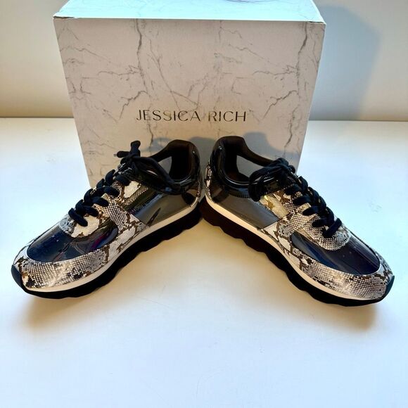 Jessica Rich Transparent Sneakers with snakeskin print . New with box! Size 39 ( - Picture 11 of 14